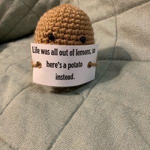 Small brown crochet potato, great handmade gift.